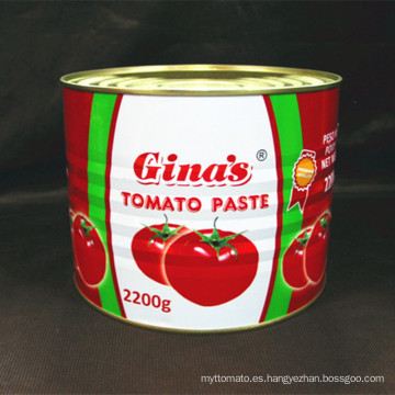 Embalaje de hojalata fábrica china New Orient Pure 28-30% brix pasta de tomate pasta de comida enlatada tomates enlatados sacue